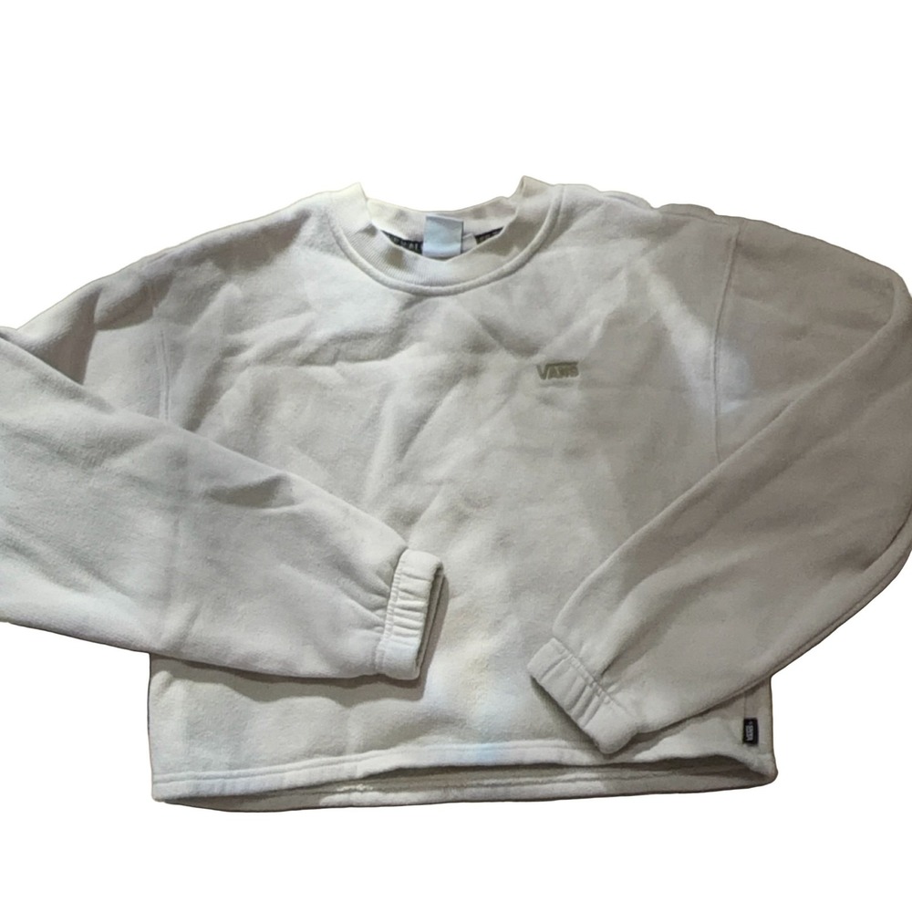 Vans ComfyCush Sweats Women's Cream Cropped Sweatshirt S Cotton Blend